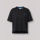 Cotton Embroidered Tee In Black