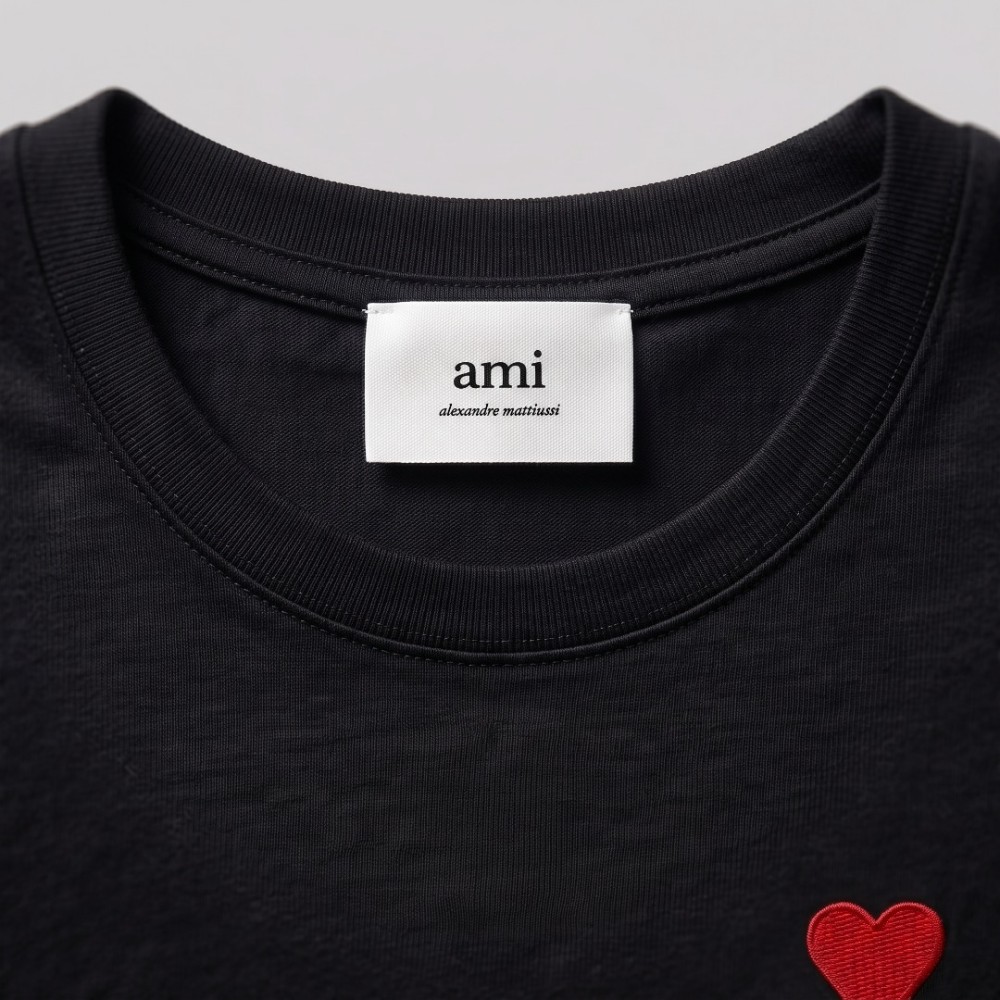 Cotton Embroidered Heart In Black