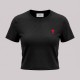 Cotton Embroidered Heart In Black