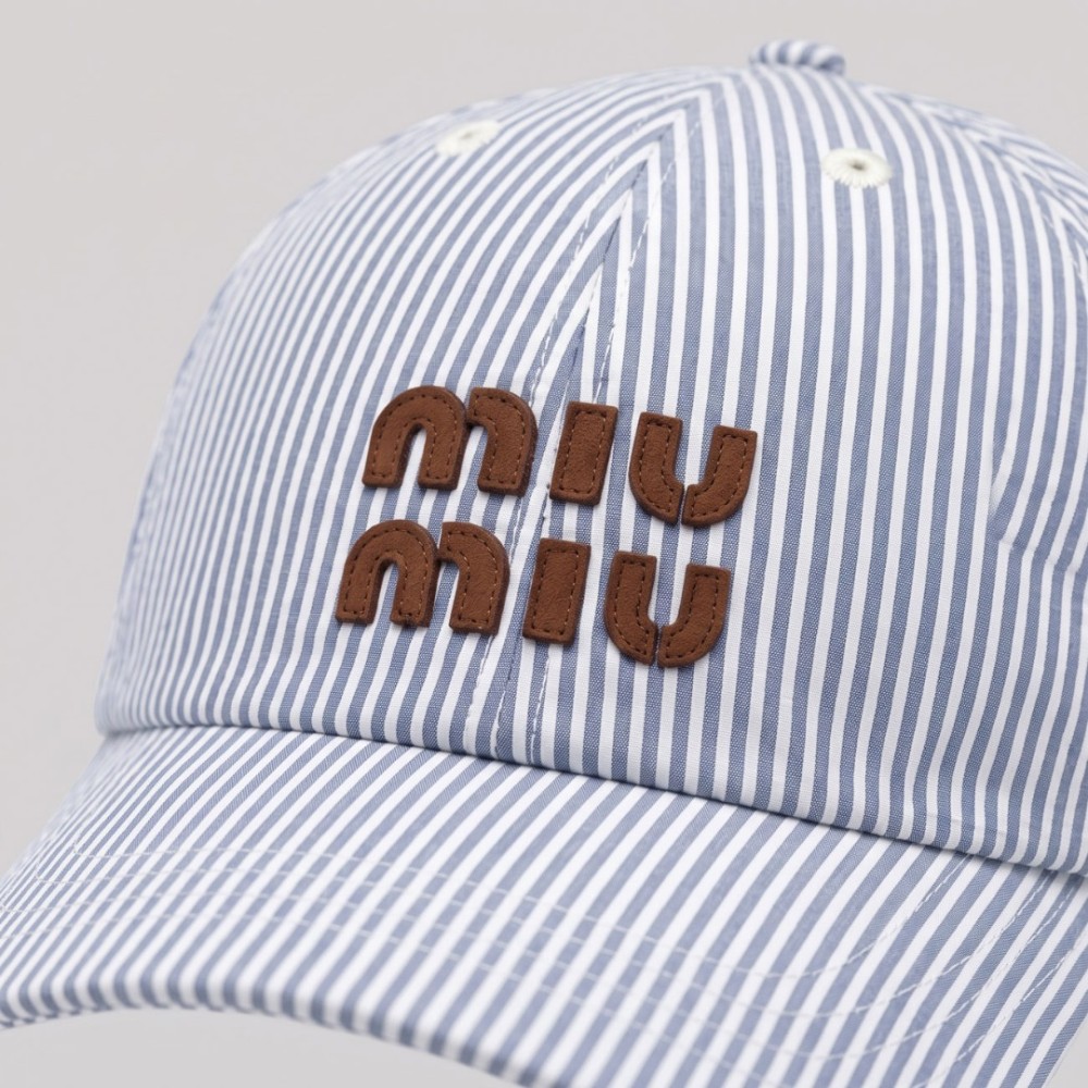 Blue / White Striped Baseball Cap Blue / White Striped Baseball Cap