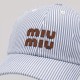 Blue / White Striped Baseball Cap Blue / White Striped Baseball Cap