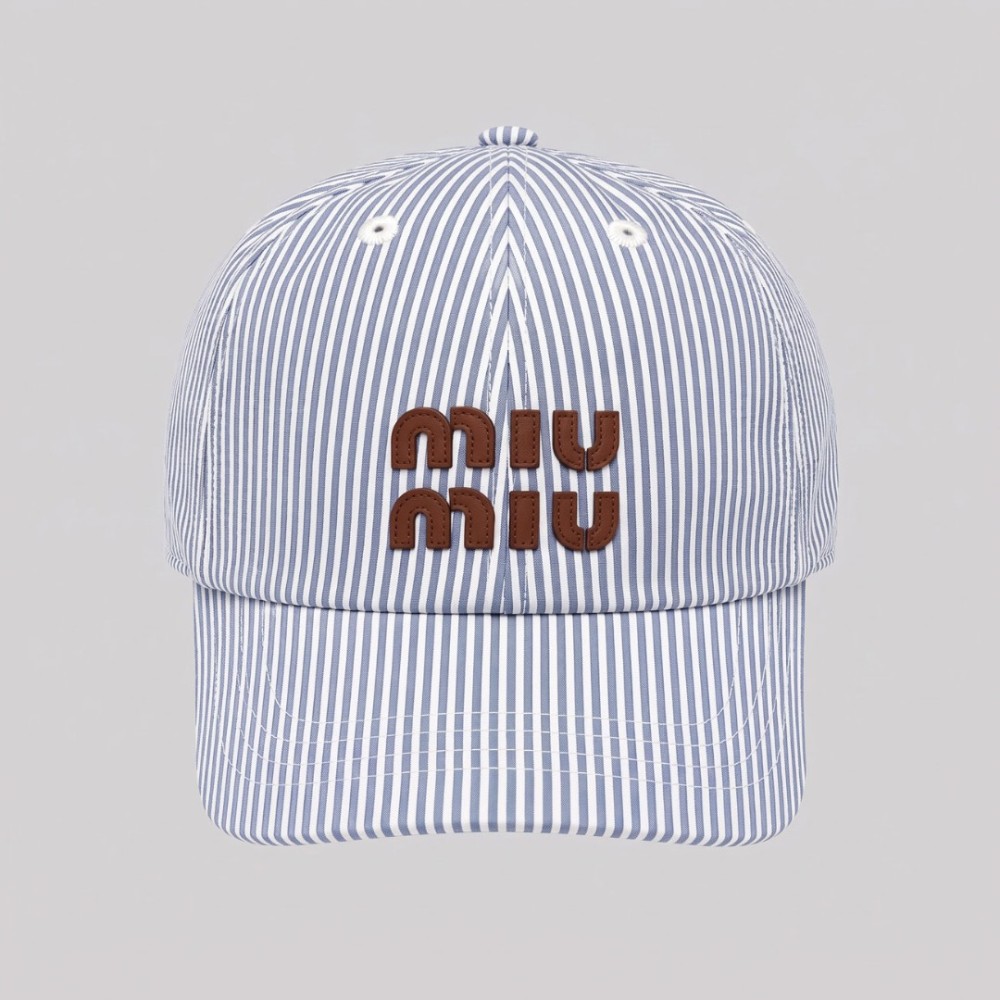 Blue / White Striped Baseball Cap Blue / White Striped Baseball Cap