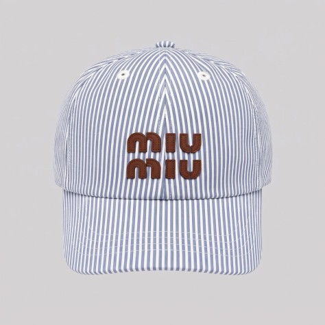 Blue / White Striped Baseball Cap Blue / White Striped Baseball Cap