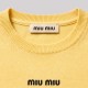Embroidered Logo Crewneck Sweater in Yellow Embroidered Logo Crewneck Sweater in Yellow