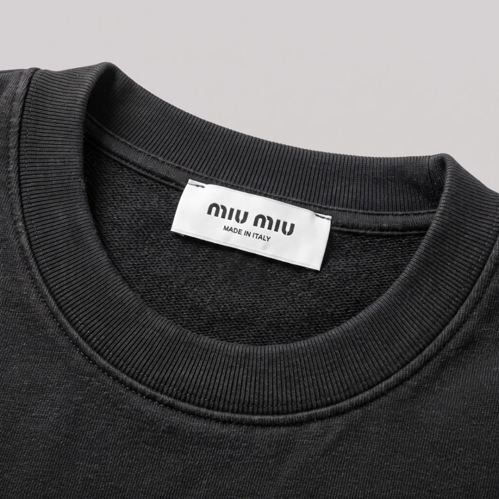 Silver Signature Logo Black Crewneck Sweatshirt Silver Signature Logo Black Crewneck Sweatshirt