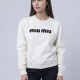 Signature Embroidered White Crewneck Sweatshirt Signature Embroidered White Crewneck Sweatshirt
