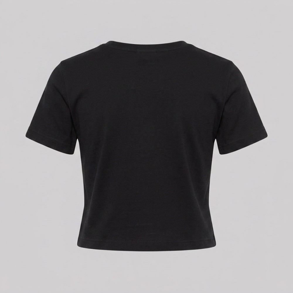 Women Embroidered Logo T-Shirt in Black Women Embroidered Logo T-Shirt in Black