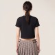 Women Embroidered Logo T-Shirt in Black Women Embroidered Logo T-Shirt in Black