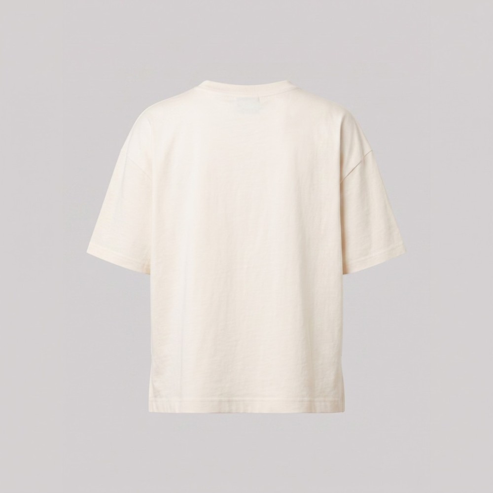 Cotton Embroidered Tee In Cream