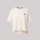Cotton Embroidered Tee In Cream