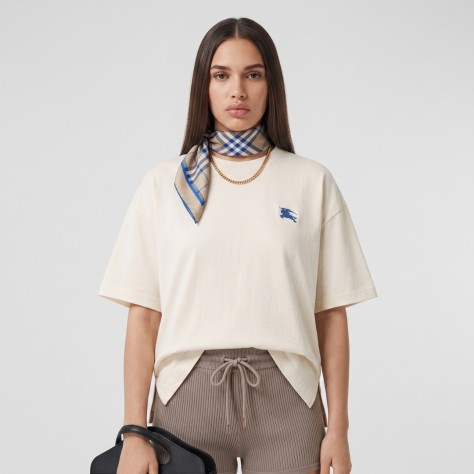 Cotton Embroidered Tee In Cream Cotton Embroidered Tee In Cream