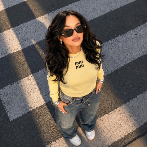 Embroidered Logo Crewneck Sweater in Yellow 