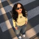 Embroidered Logo Crewneck Sweater in Yellow Embroidered Logo Crewneck Sweater in Yellow