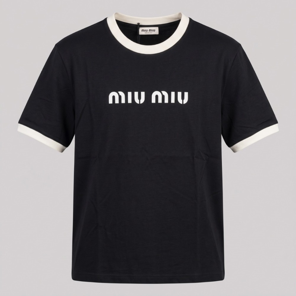 Signature Contrast Ringer T-Shirt Black and White Logo Tee Signature Contrast Ringer T-Shirt Black and White Logo Tee