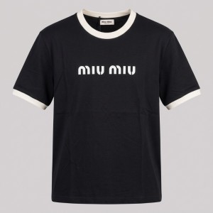 Signature Contrast Ringer T-Shirt Black and White Logo Tee