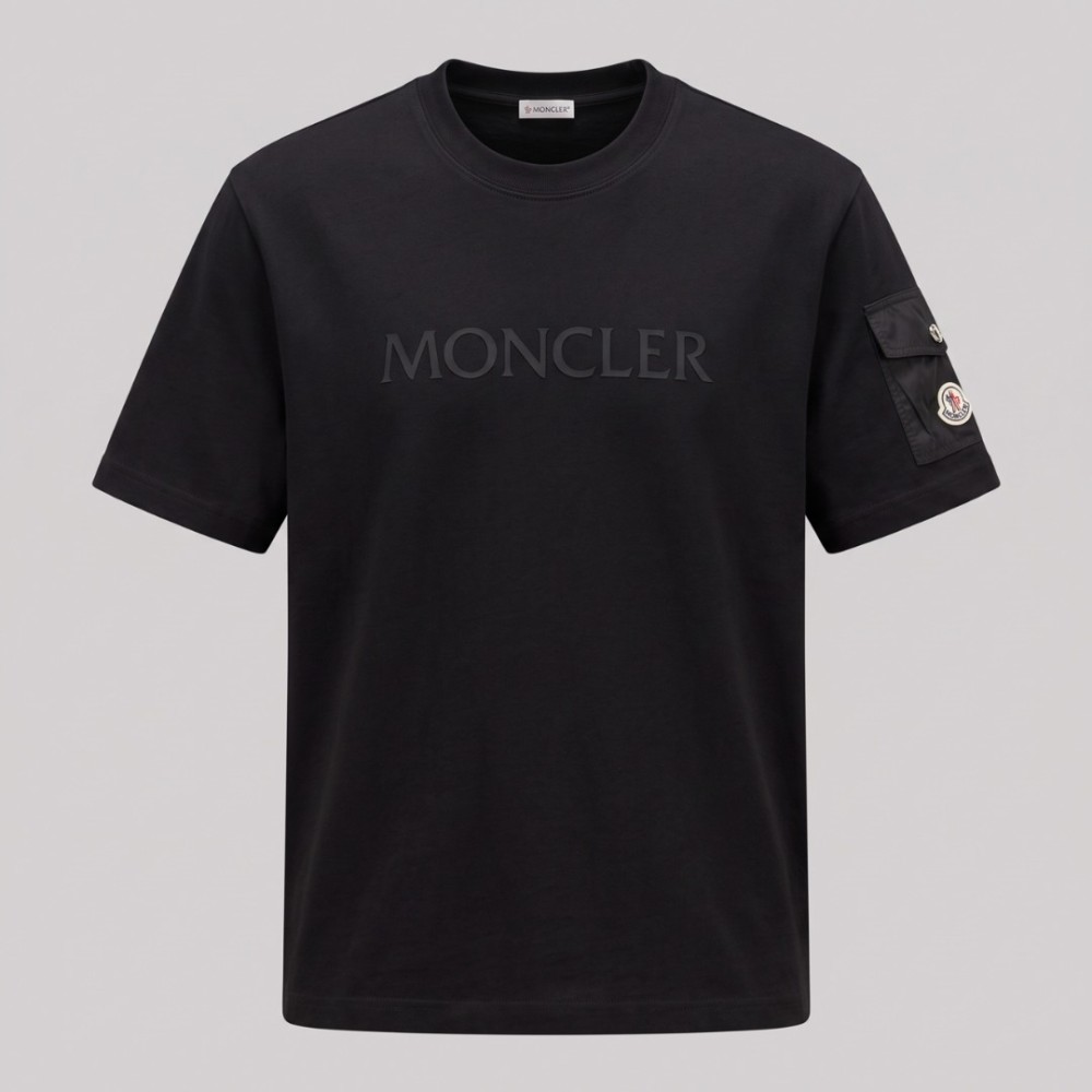 Laminated Logo T-Shirt with Sleeve Pocket Laminated Logo T-Shirt with Sleeve Pocket