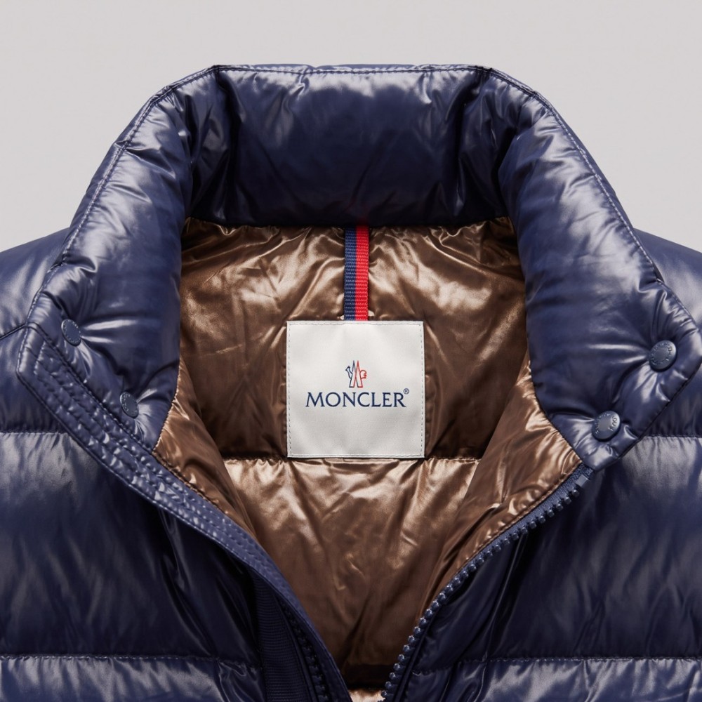 Signature Glossy Navy Blue Quilted Down Vest