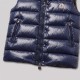 Signature Glossy Navy Blue Quilted Down Vest