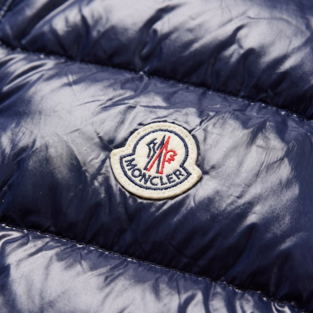 Signature Glossy Navy Blue Quilted Down Vest