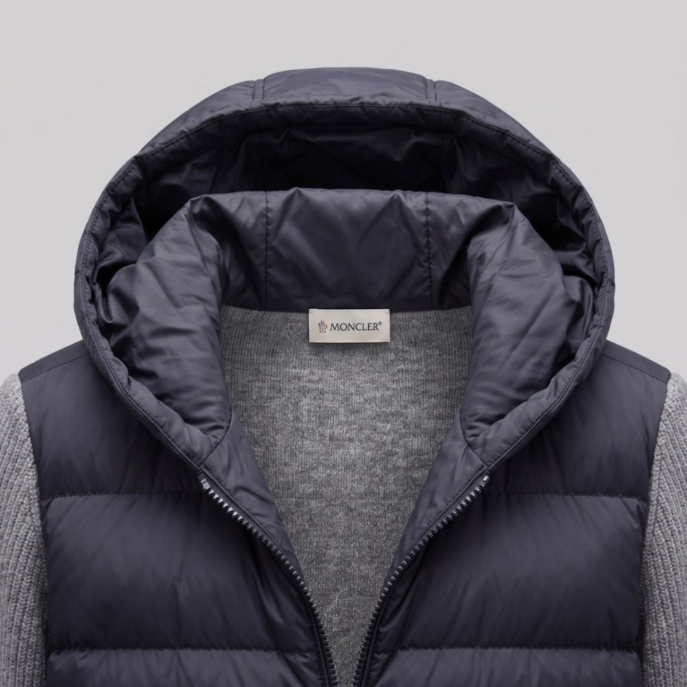 Hybrid Knit Puffer Jacket Grey & Navy Hybrid Knit Puffer Jacket Grey & Navy