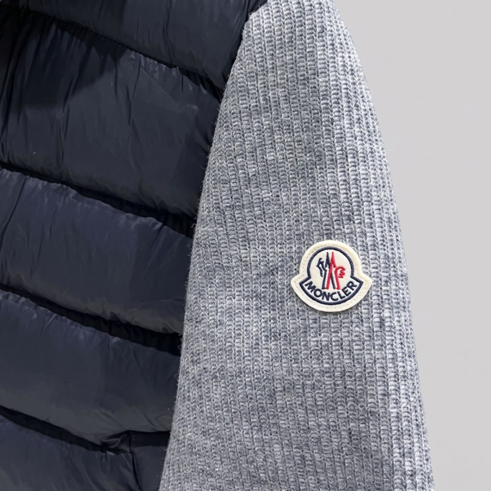 Hybrid Knit Puffer Jacket Grey & Navy Hybrid Knit Puffer Jacket Grey & Navy