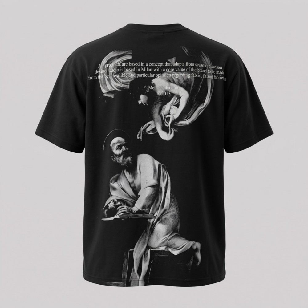 Renaissance Art Graphic T-Shirt Black Oversized Designer Streetwear Tee Renaissance Art Graphic T-Shirt Black Oversized Designer Streetwear Tee