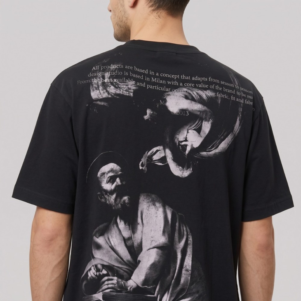 Renaissance Art Graphic T-Shirt Black Oversized Designer Streetwear Tee Renaissance Art Graphic T-Shirt Black Oversized Designer Streetwear Tee