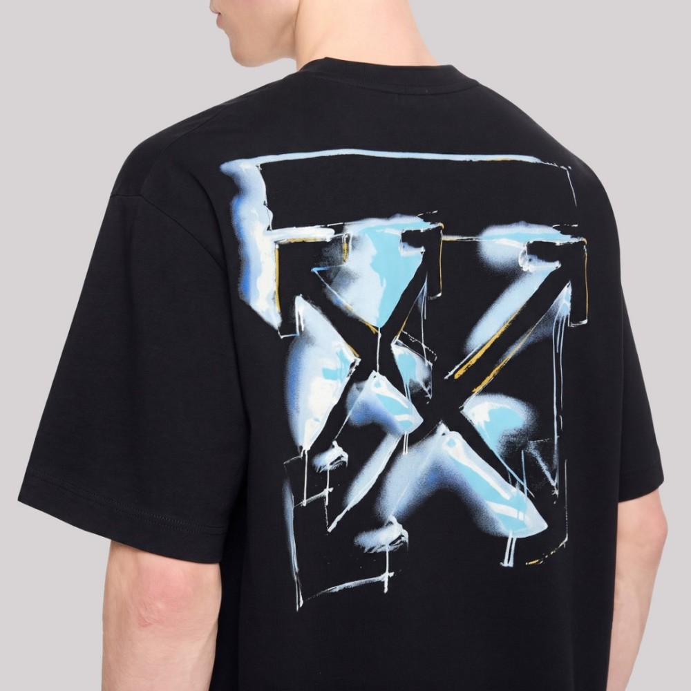 Vibe Arrow Cotton Print T-Shirt Black Oversize