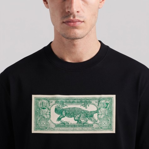 Banknote Arrow T-Shirt Black / Green Oversize