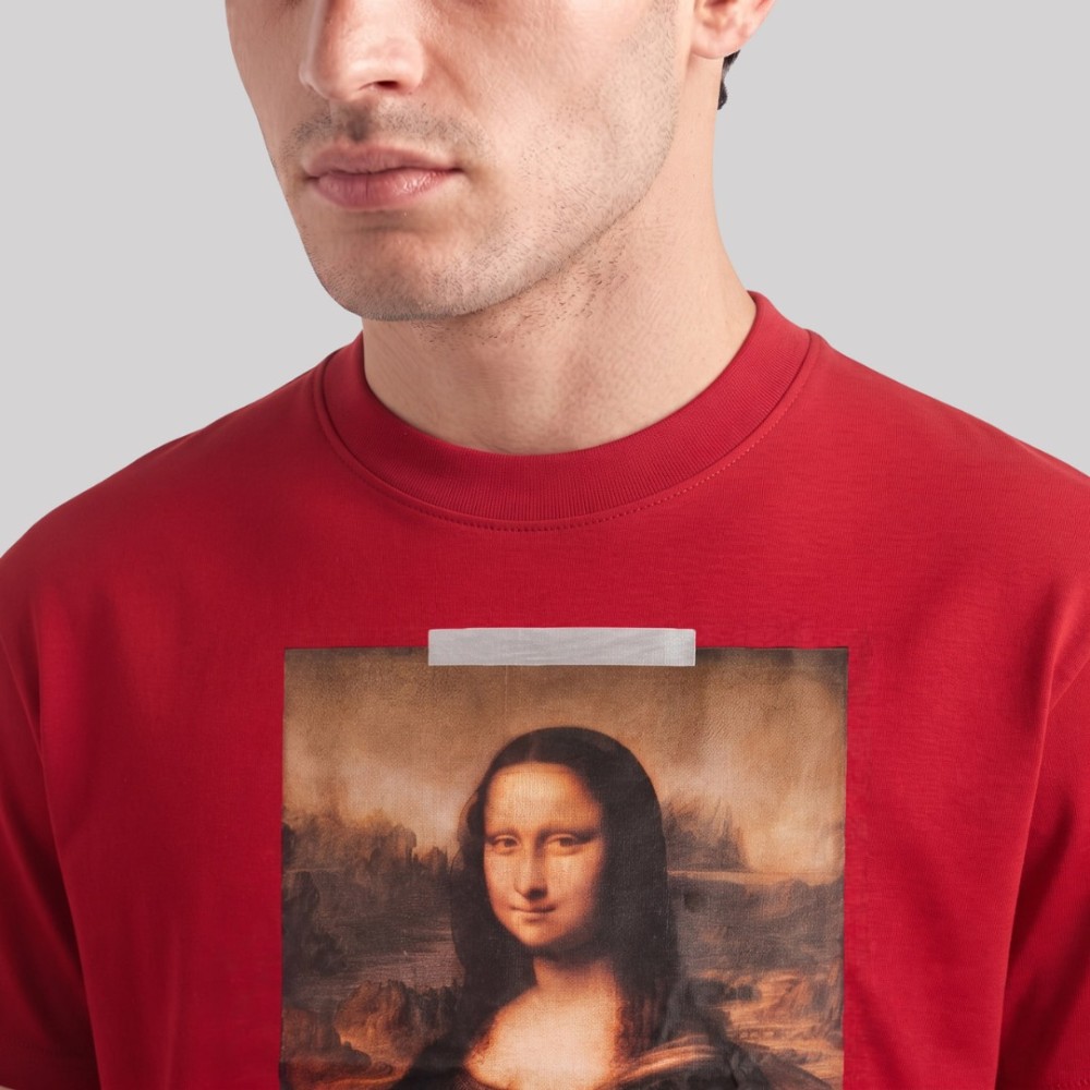 Graphic-print Cotton T-Shirt Red Oversize
