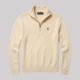 Quarter-Zip Mock-Neck Jumper in Cream