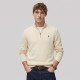 Quarter-Zip Mock-Neck Jumper in Cream