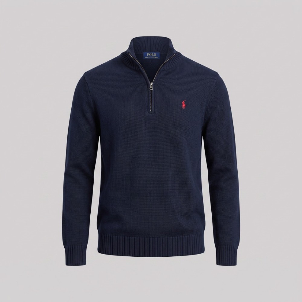 Polo Sweater in Navy