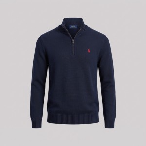 Polo Sweater in Navy