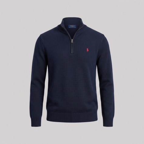 Polo Sweater in Navy