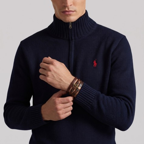 Polo Sweater in Navy
