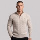 Polo Cable-Knit Quarter-Zip Sweater Beige