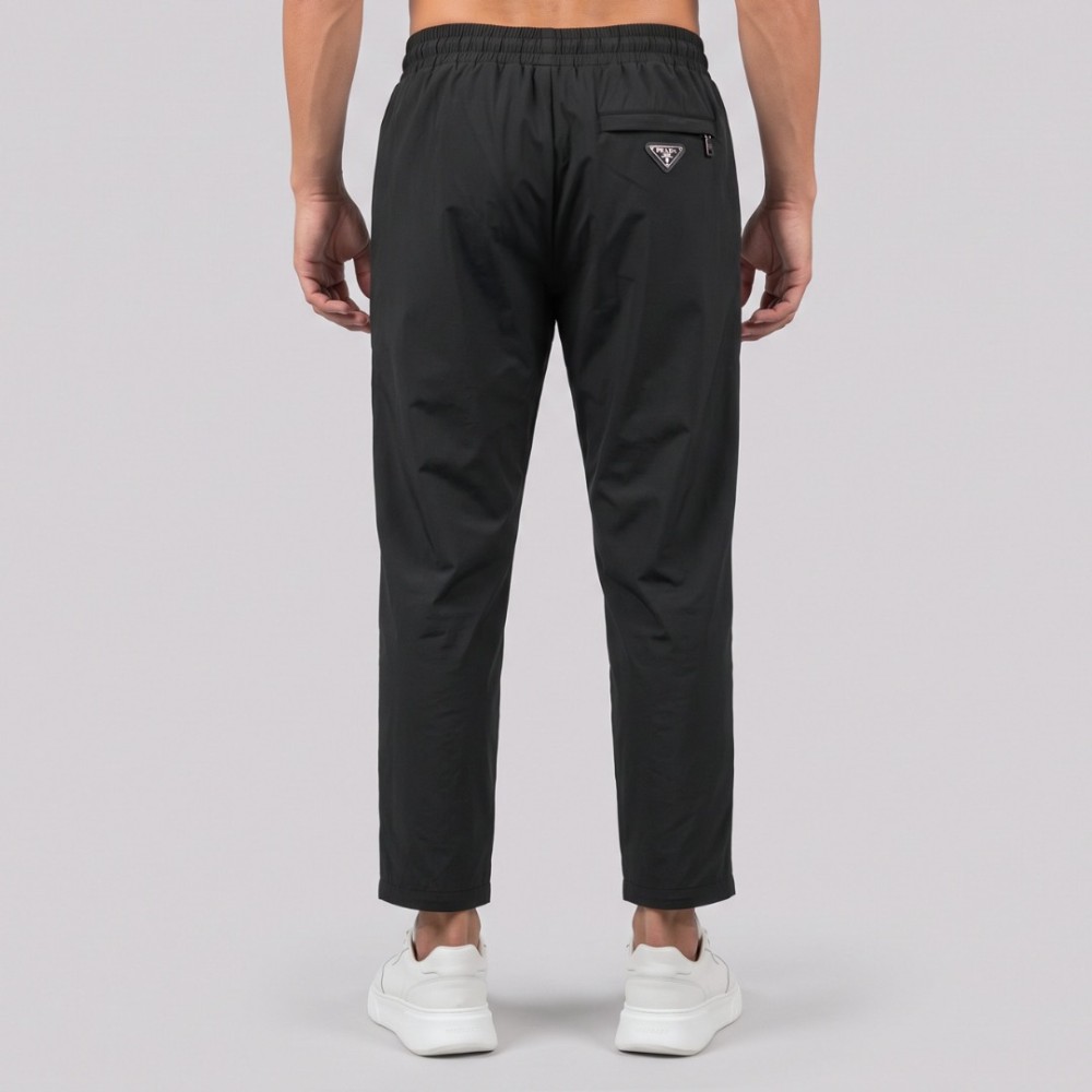 Milano Triangle Logo Black Technical Jogger Pants Milano Triangle Logo Black Technical Jogger Pants