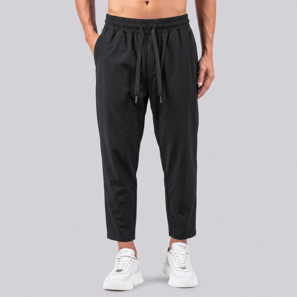 Milano Triangle Logo Black Technical Jogger Pants Milano Triangle Logo Black Technical Jogger Pants