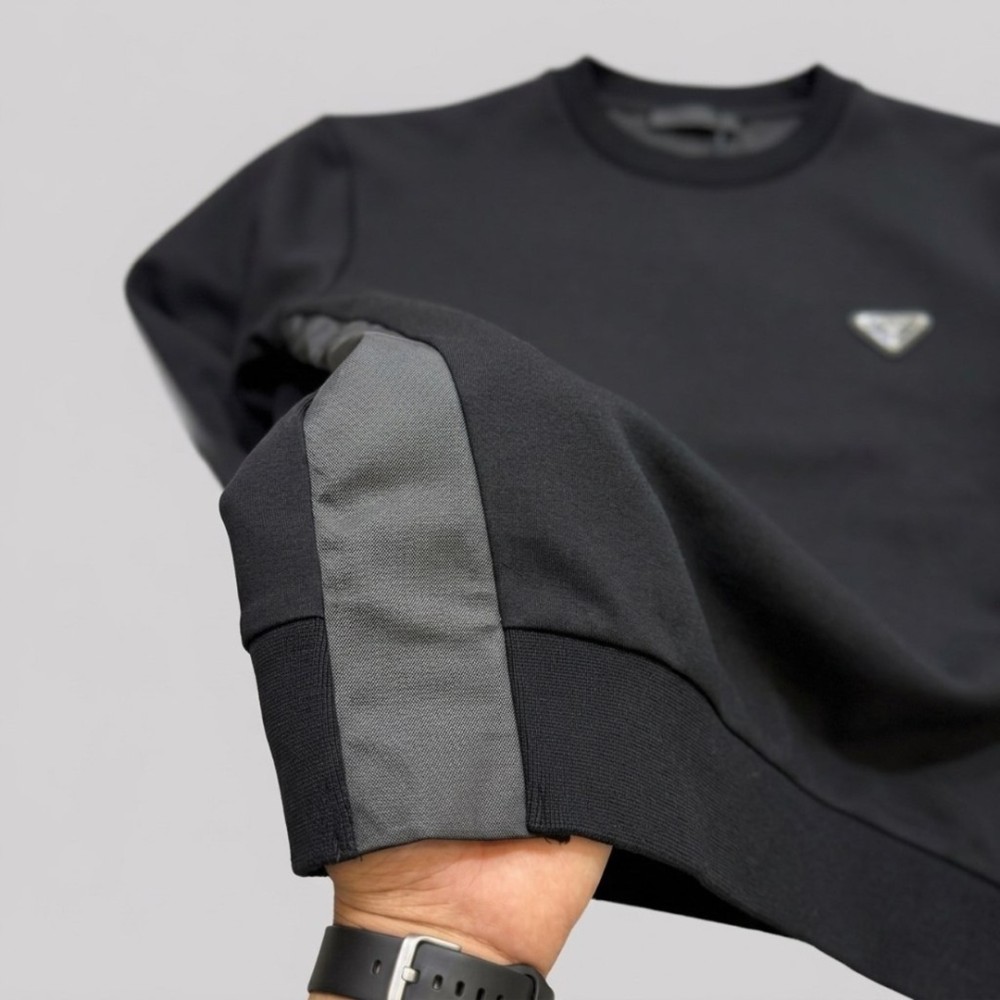 Technical Cotton Triangle Logo Sweatshirt Technical Cotton Triangle Logo Sweatshirt