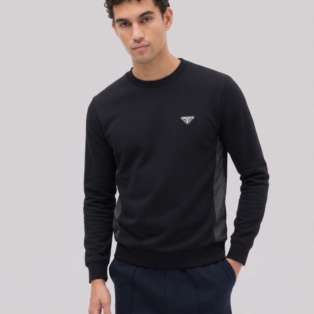 Technical Cotton Triangle Logo Sweatshirt Technical Cotton Triangle Logo Sweatshirt