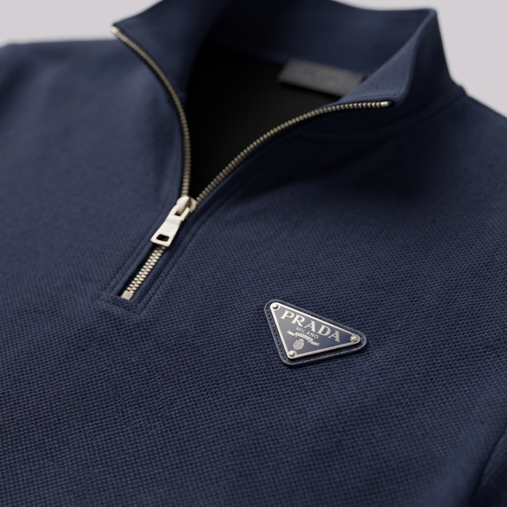 Zip-neck Polo Navy Zip-neck Polo Navy