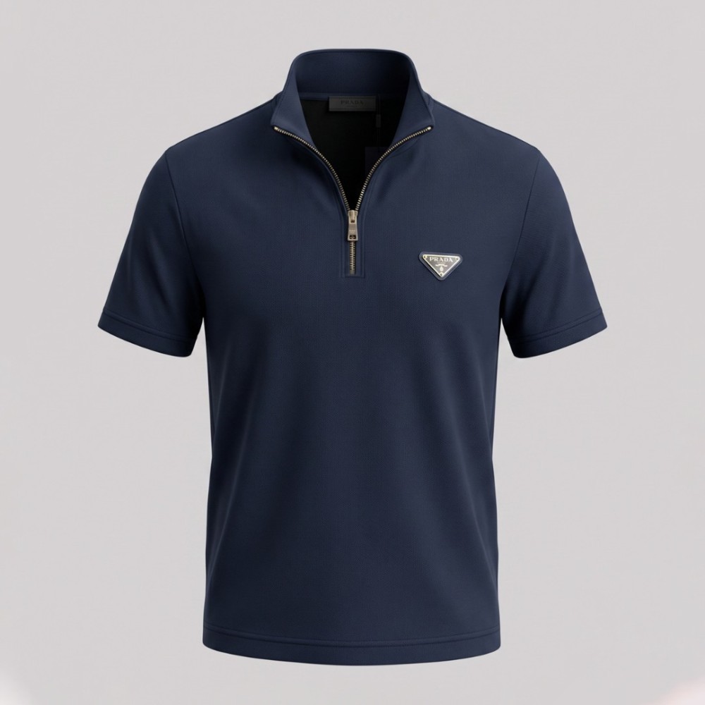 Zip-neck Polo Navy Zip-neck Polo Navy
