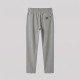 Grey Cotton Trousers with Metallic Triangle Logo Grey Cotton Trousers with Metallic Triangle Logo