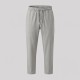 Grey Cotton Trousers with Metallic Triangle Logo Grey Cotton Trousers with Metallic Triangle Logo