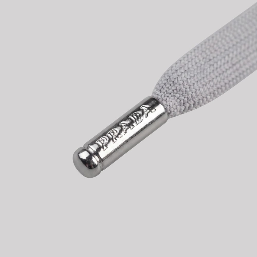Grey Cotton Trousers with Metallic Triangle Logo Grey Cotton Trousers with Metallic Triangle Logo