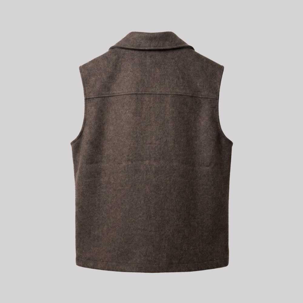 Wool Vest with Triangle Logo Brown Wool Vest with Triangle Logo Brown