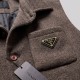 Wool Vest with Triangle Logo Brown Wool Vest with Triangle Logo Brown