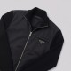 Re-Nylon Contrast Panel Zip-Up Mock-Neck Sweatshirt in Black Re-Nylon Contrast Panel Zip-Up Mock-Neck Sweatshirt in Black