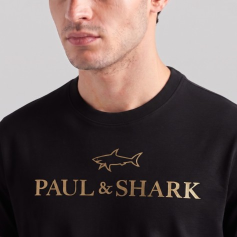 Cotton Logo Printed T-Shirt Black